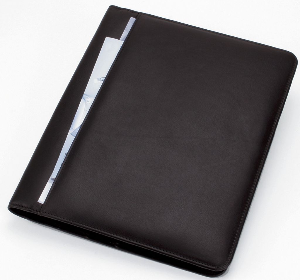 Alassio Schreibmappe "CREMONA" DIN A4 Nappa Leder schwarz