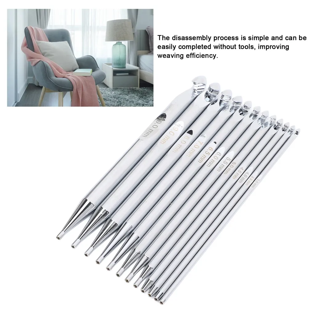 Kit Aiguilles Circulaires Interchangeables - 12 Tailles de 3mm à 10mm - 16
