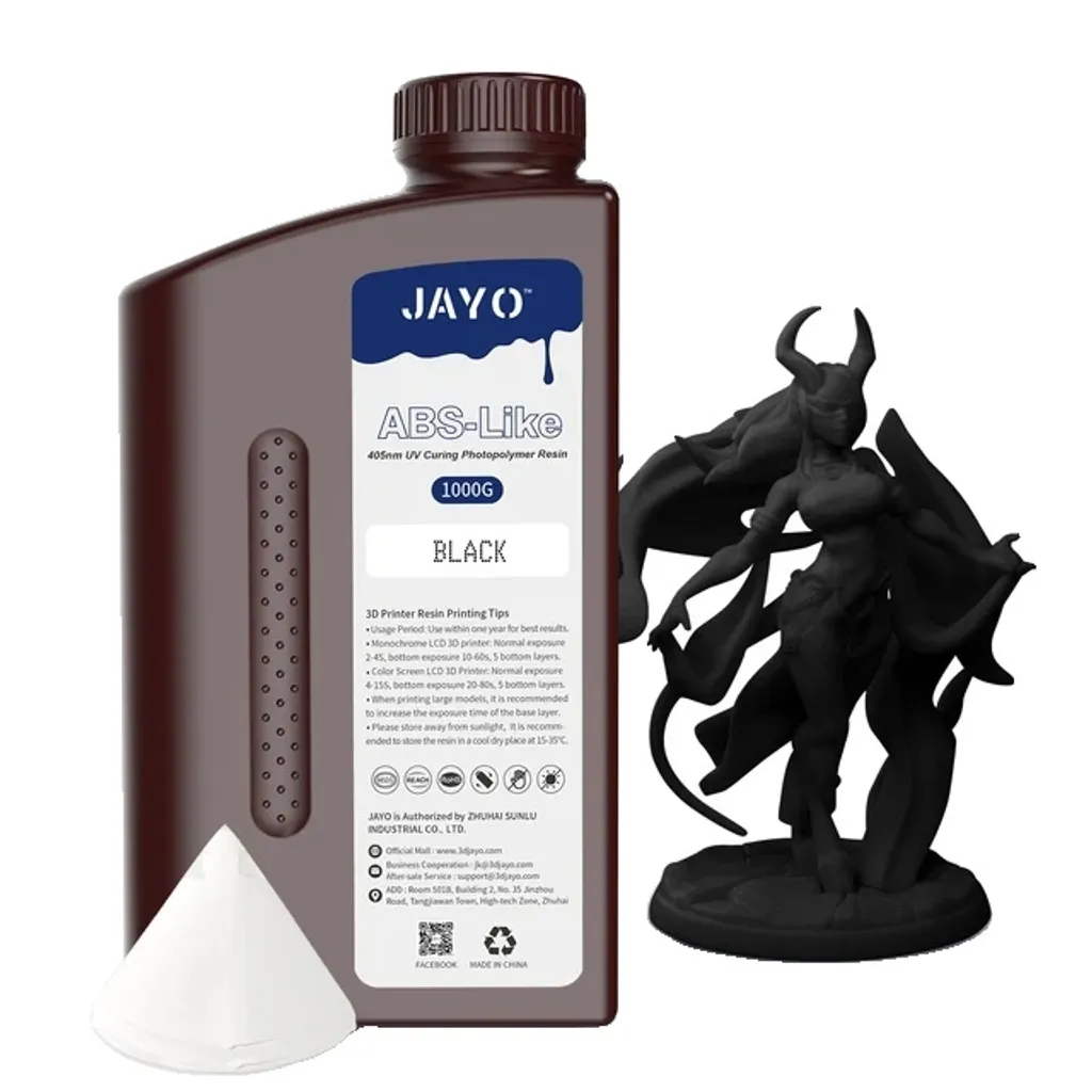 Resina JAYO ABS-LIKE Black 3D: Alta Tenacità e Foratura Meccanica 1kg