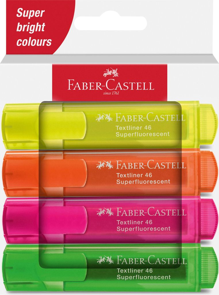 Faber-Castell Textmarker 46 Superfluorescent, 4 kusů, Obrázek produktu 