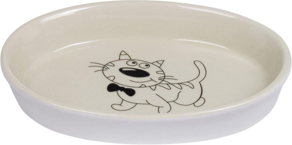 Nobby Bol céramique pour chats ovale 17 X 11 X 2,5 cm crème Image du produit 