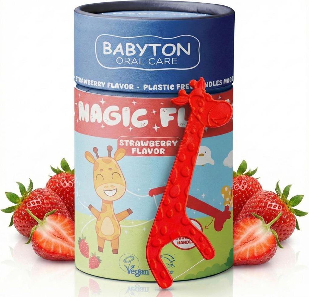 Babyton Magic Zahnseide für Babys – 30 sanfte Zahnseide-Picks, BPA- & PVC-frei