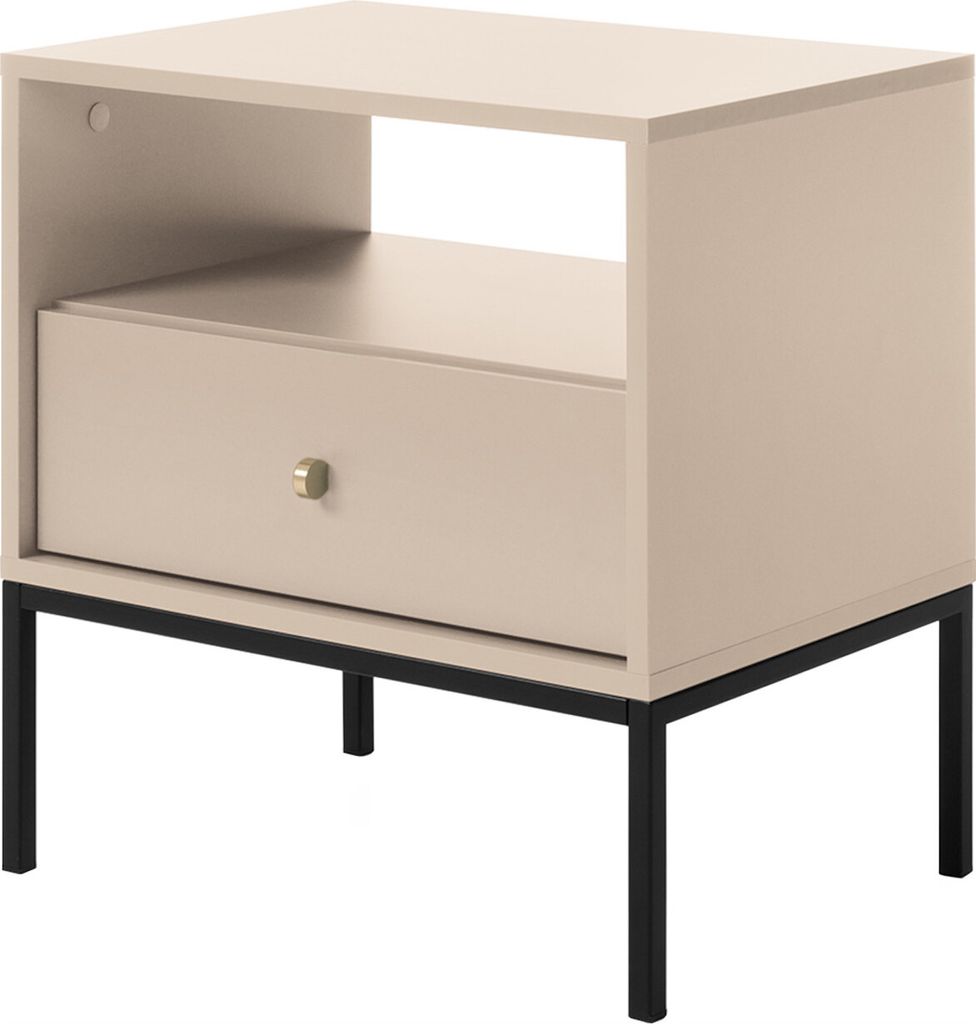 Nachttisch Beistelltisch Nachtkommode MONO 06 beige 53 x 56 x 39cm