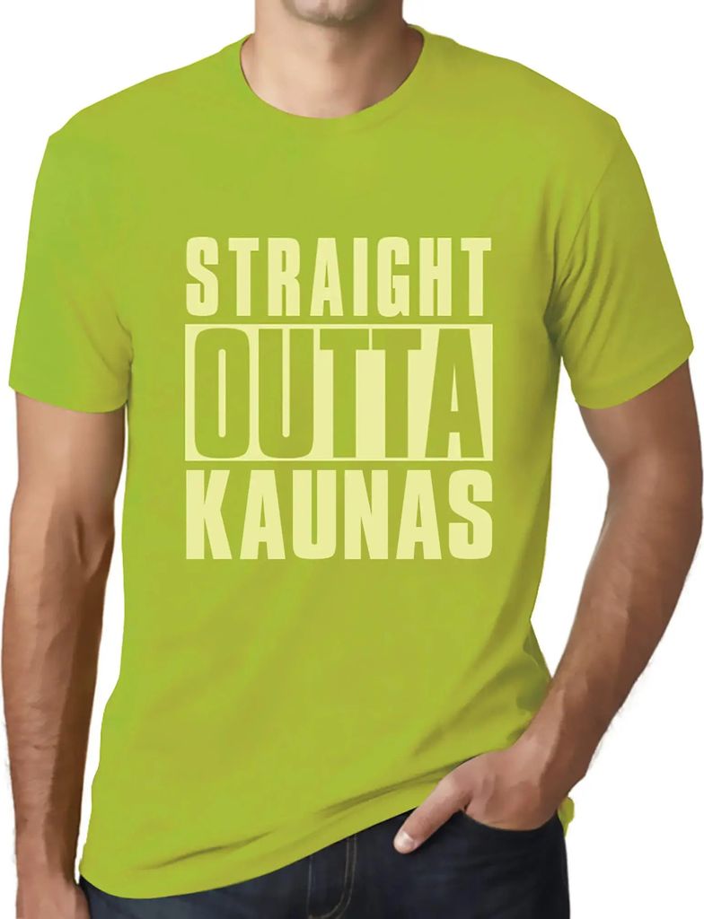Herren Grafik T-Shirt Straight Outta Kaunas Öko-Verantwortlich Vintage Jahrgang Kurzarm Lustige Druck Geburtstag Geschenk Mann
