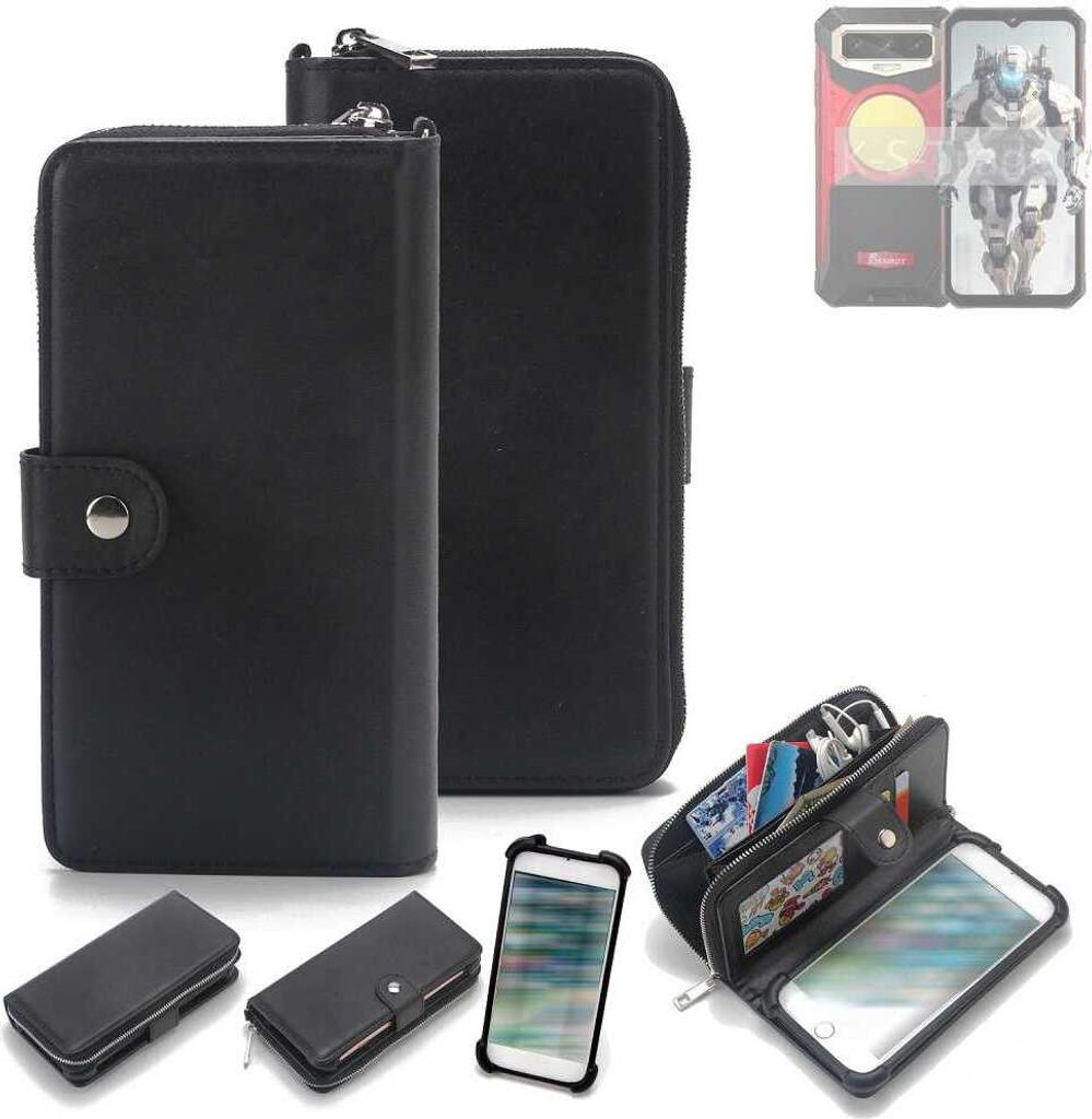 K-S-Trade 2in1 Handyhülle Schutzhülle kompatibel mit FOSSiBOT F109 & Portemonnee Cover Handy Hülle Case Etui Geldbörse Wallet Bookstyle Hülle