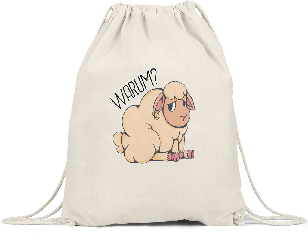 Warum Tier Essen Turnbeutel Gymsack Vegan Vegetarier Produktbild 