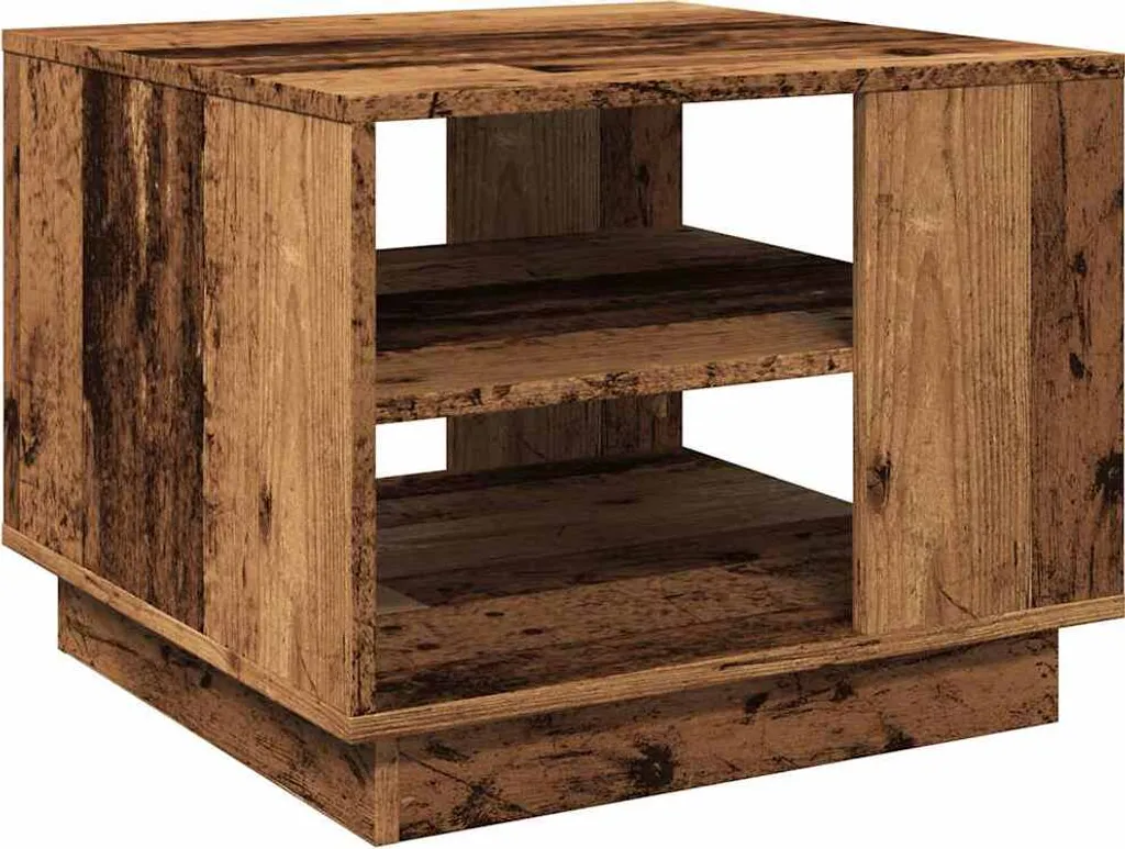Tavolino in legno di recupero 55x55x42 cm materiale a base di legno