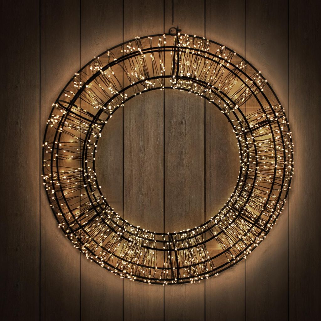 Kranz Weihnachtskranz 2400 LED Lichterkette warmweiss Deko Produktbild 