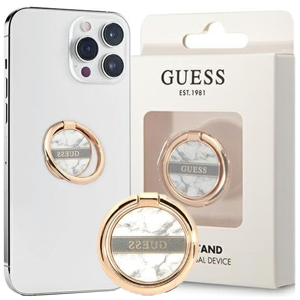 Guess Ringständer GURSHCHMAG weiß/weißer Marmor Handyhülle Produktbild 