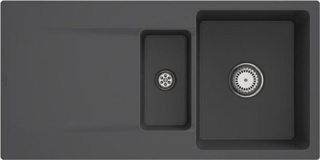 V&B bündige Spüle Siluet 60 R Flat m Abl.garn, Handbetätigung, graphit