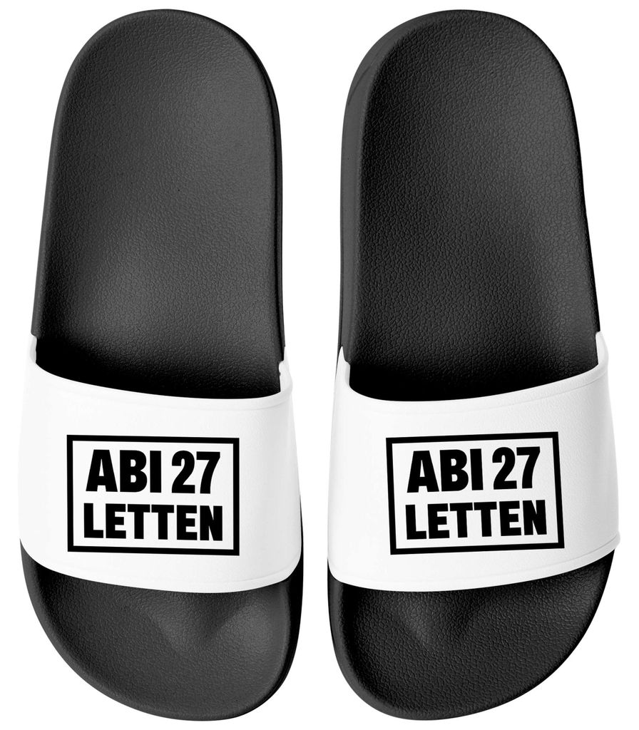 Badeschlappen Herren Abiletten - Geschenk Abitur {style_variation_string} - Aufdruck Uni Badelatschen Moonworks