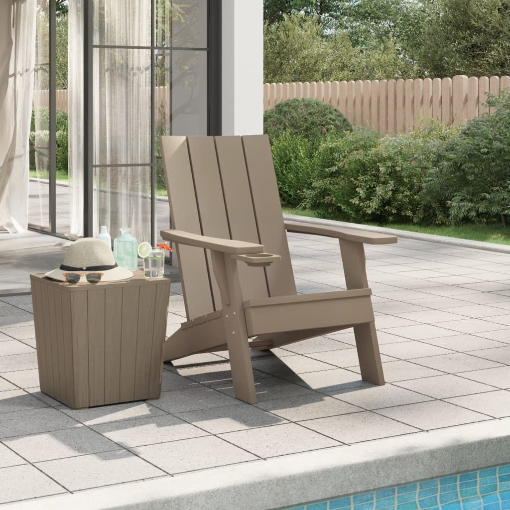The Living Store Adirondack-Gartenstuhl Hellbraun 75x88,5x89,5 cm Polypropylen