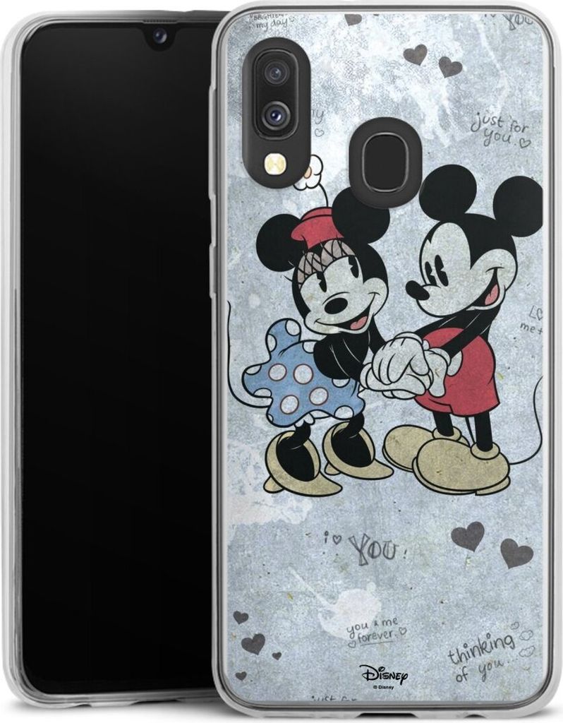 DeinDesign Slim Hülle für Samsung Galaxy A40 Silikon Case Ultra Dünn Handyhülle Disney Mickey & Minnie Mouse Vintage