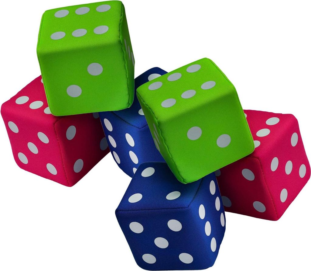 Neopren große Würfel 6 Stück 8x8x8cm Softwürfel, weiche Würfel