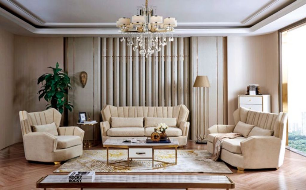 Sofa Couch Garnitur Sitz Polster Komplett Set 3+2+1 Sofas Designer Couchen Möbel