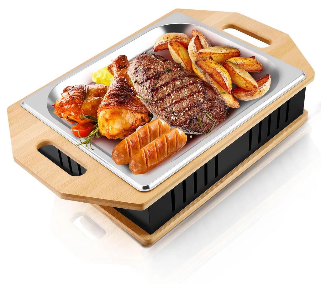 Teelichtgrill - Modell A - Kerzenbetriebene Heizplatte - Tischgrill Für Innenbereich - Fleischwärmer - Tragbar