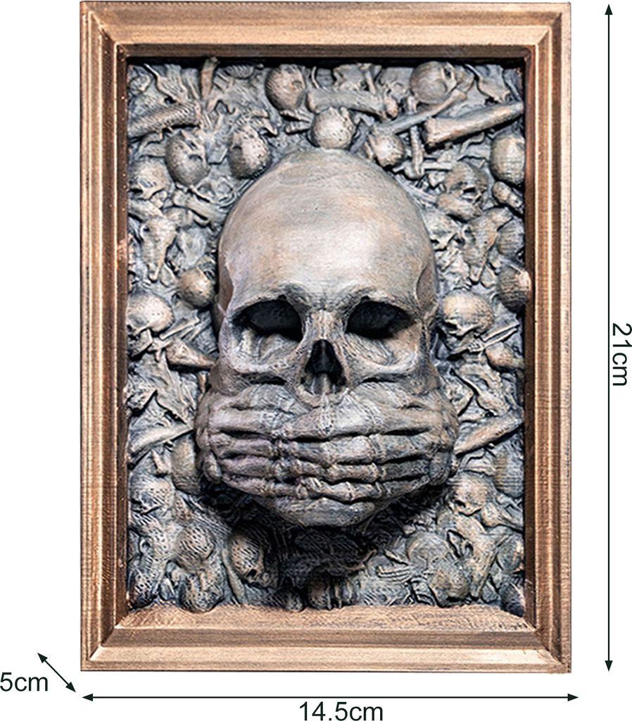 Halloween-Skelett-Fotorahmen aus Kunstharz, gotischer Stil, Totenkopf-Hängedekoration, zum Aufhängen, für das Home-Office-Display
