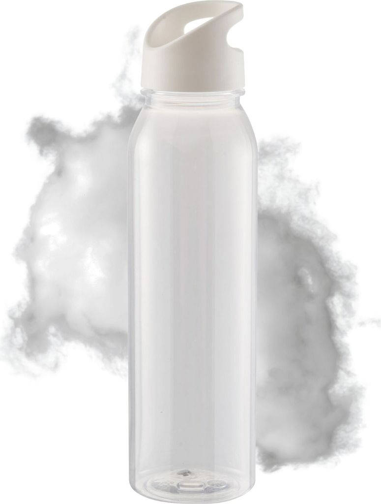 Trinkflasche Active 'Wave' - Wasserflasche mit 650 ml - robuste Trinkflasche für Kinder & Erwachsene - transparent/weiß