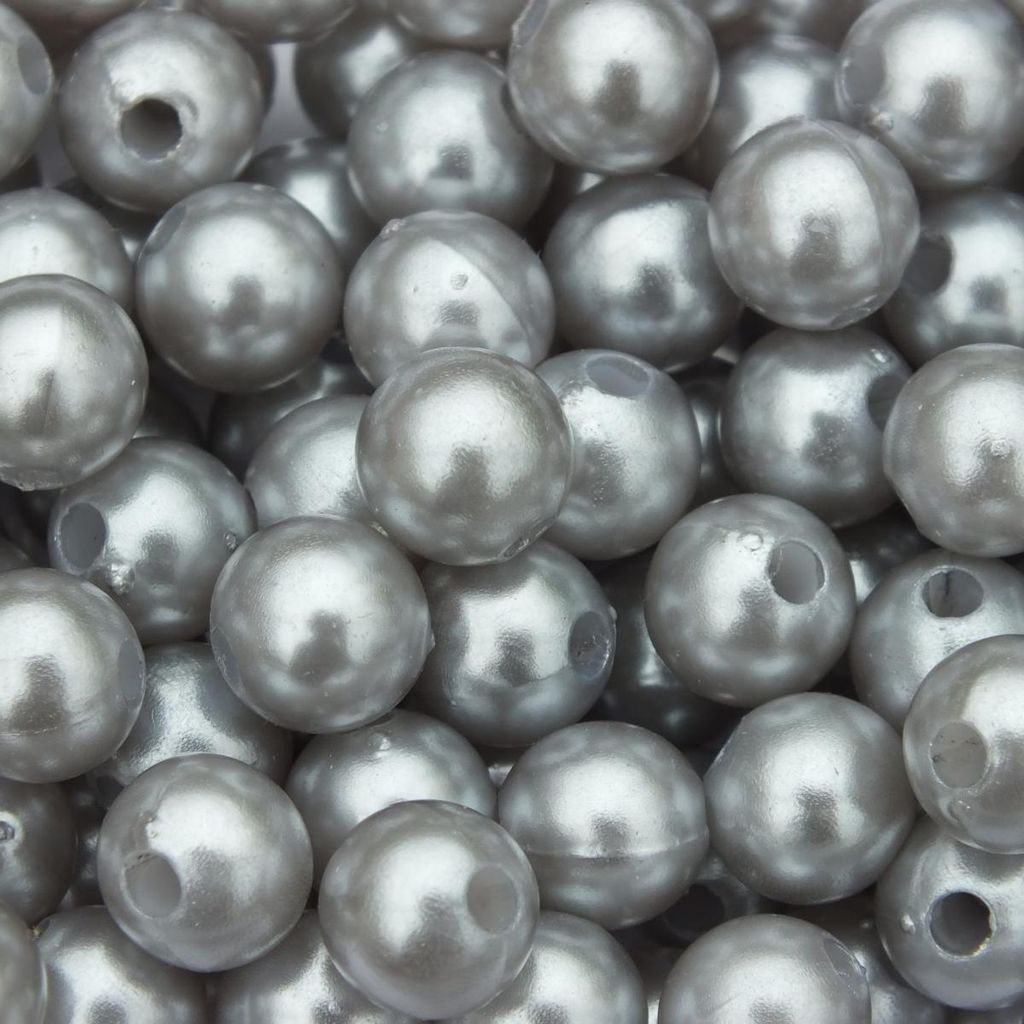 Perlen - Kunstperlen - Wachsperlen Ø 8mm / 250 St. / Farbe: Silber