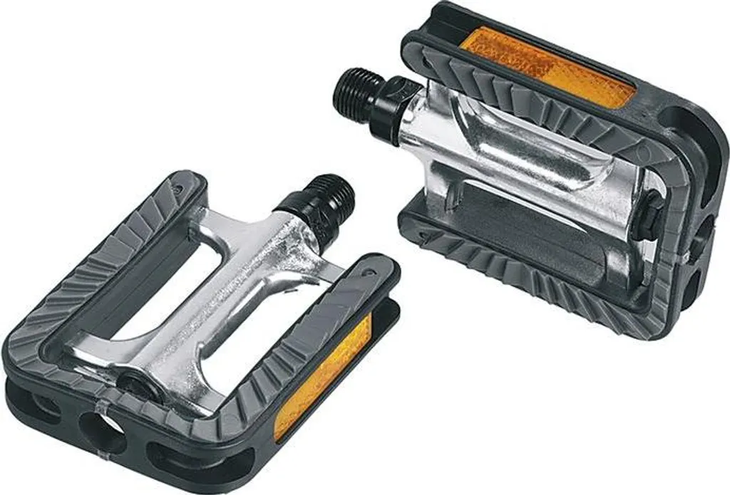Ergotec 191 Set de pédales vélo antidérapantes argent et noir robuste