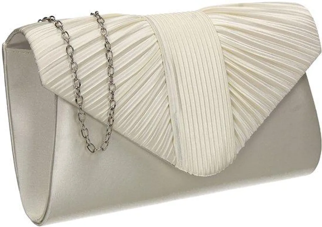 Sac pochette de soirée Ivoren pour femme avec bandoulière chaîne