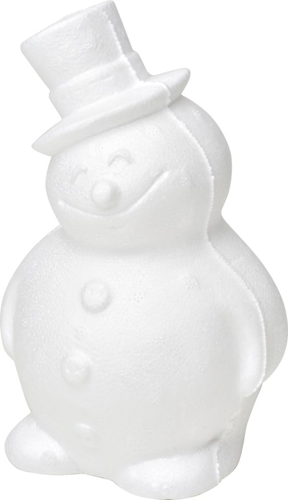 Styroporform Schneemann mit Hut, 17 cm