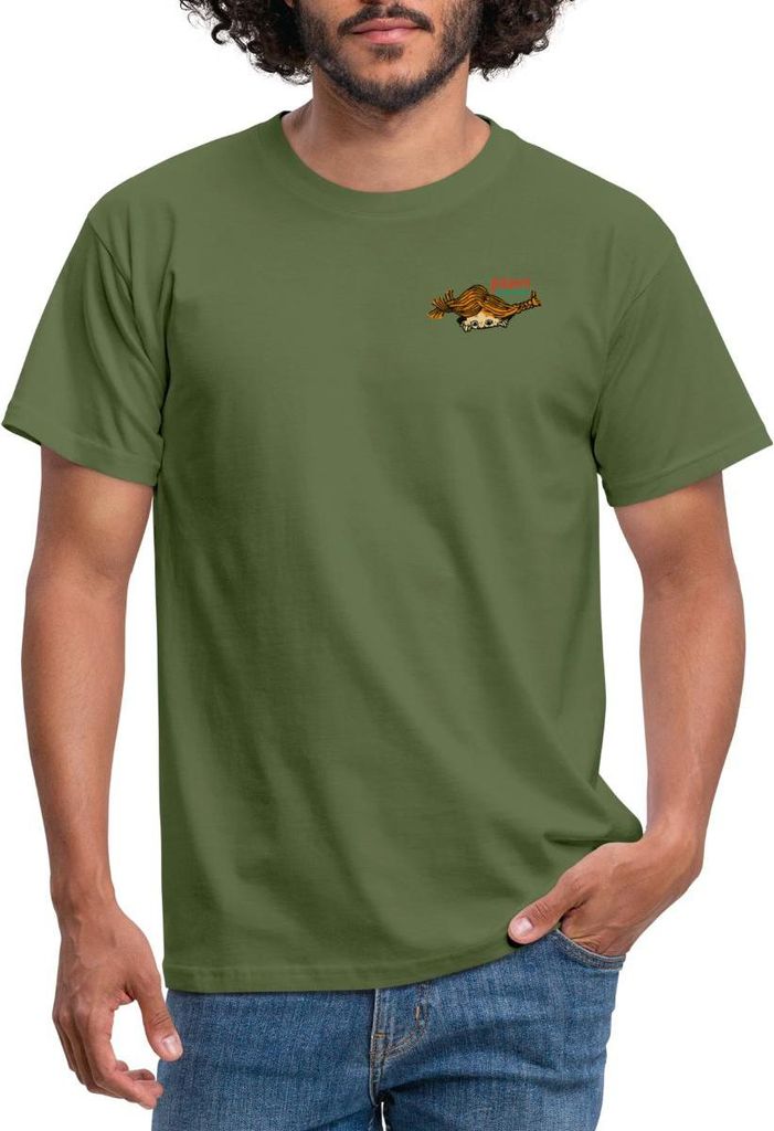 Spreadshirt Pippi Langstrumpf Auf Der Lauer Männer T-Shirt, XXL, Militärgrün