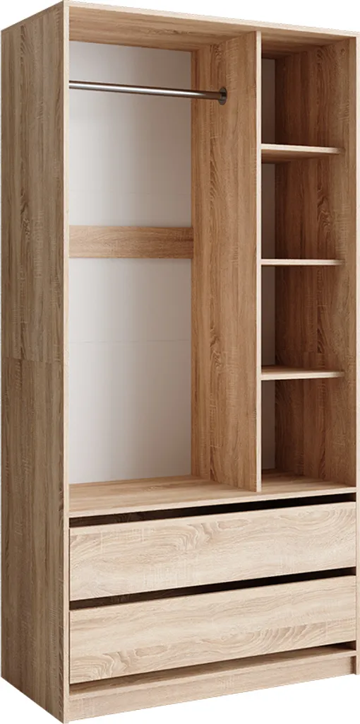 Armoire 2 tiroirs Vicco Elmo 100x200cm Sonoma pour chambre de jeunesse