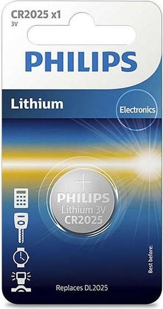 Philips Cr2025 Pack 1 3v Lithiumbatterie Schwarz Schwarz One Size