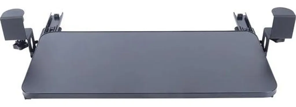 Piano coulissant sous bureau gain de place noir 52x25 cm robuste