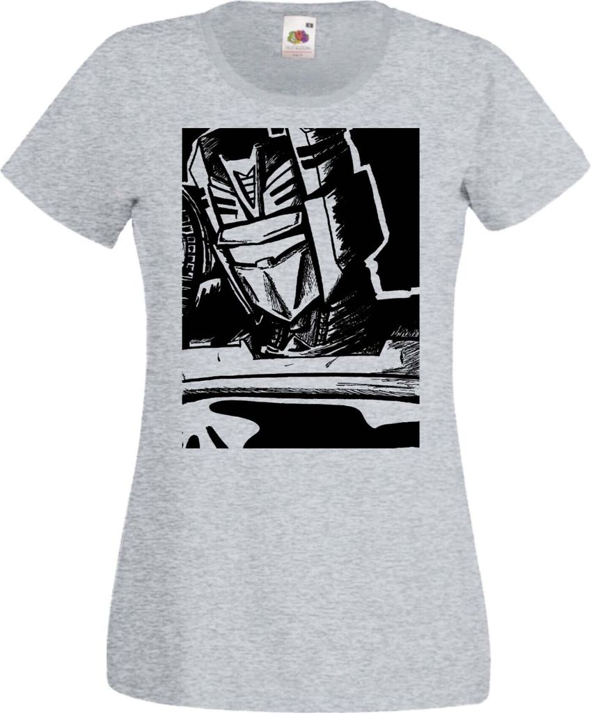 Damen T-Shirt Manga Anime Transformers Optimus Prime 02 Transformers Leader, Lady 2XL / Grau