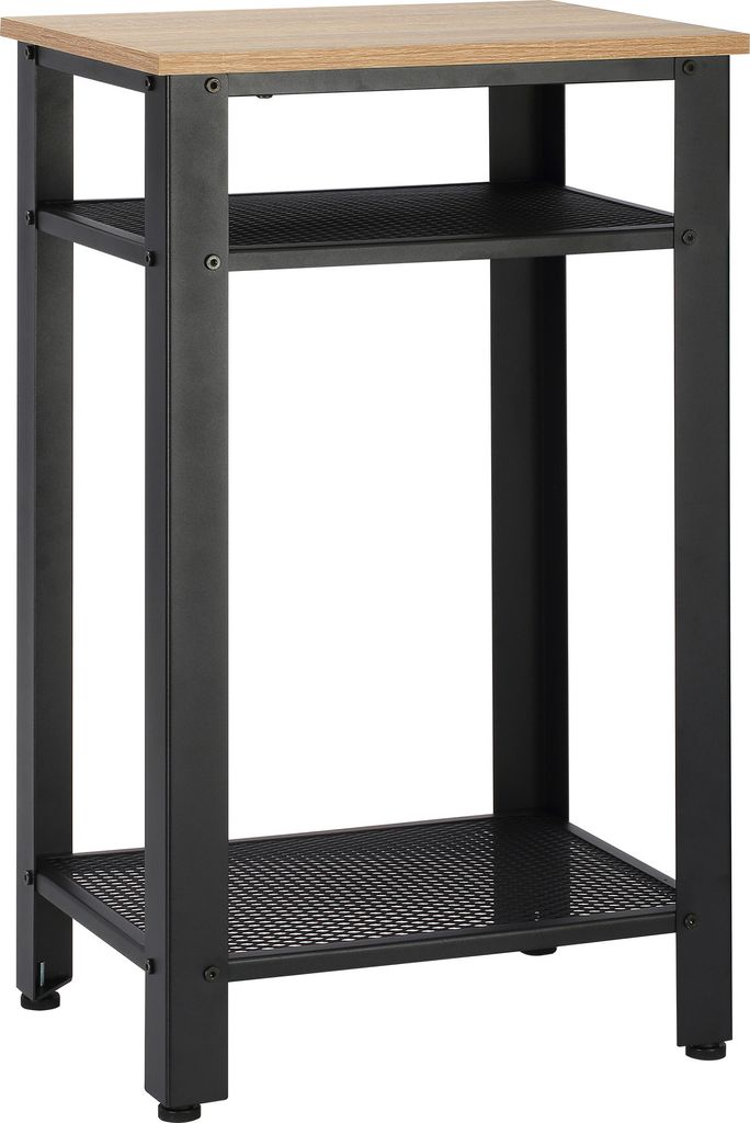 HOMCOM Beistelltisch im Industriestil, Nachttisch mit 2 Metallgitterböden und verstellbaren Füßen für Wohnzimmer, Schlafzimmer, 45 x 35 x 75 cm...