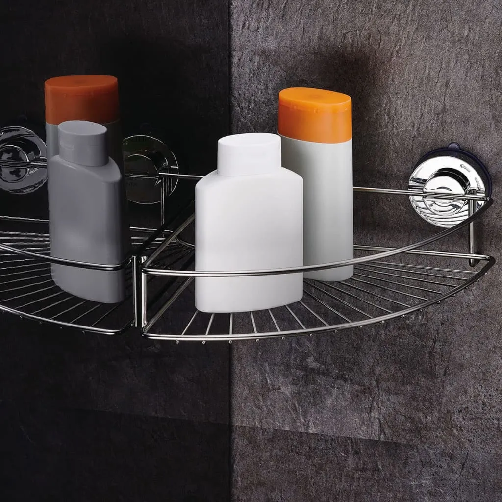 Rangement d'angle pour douche RIDDER Chrome, idéal gain de place mural