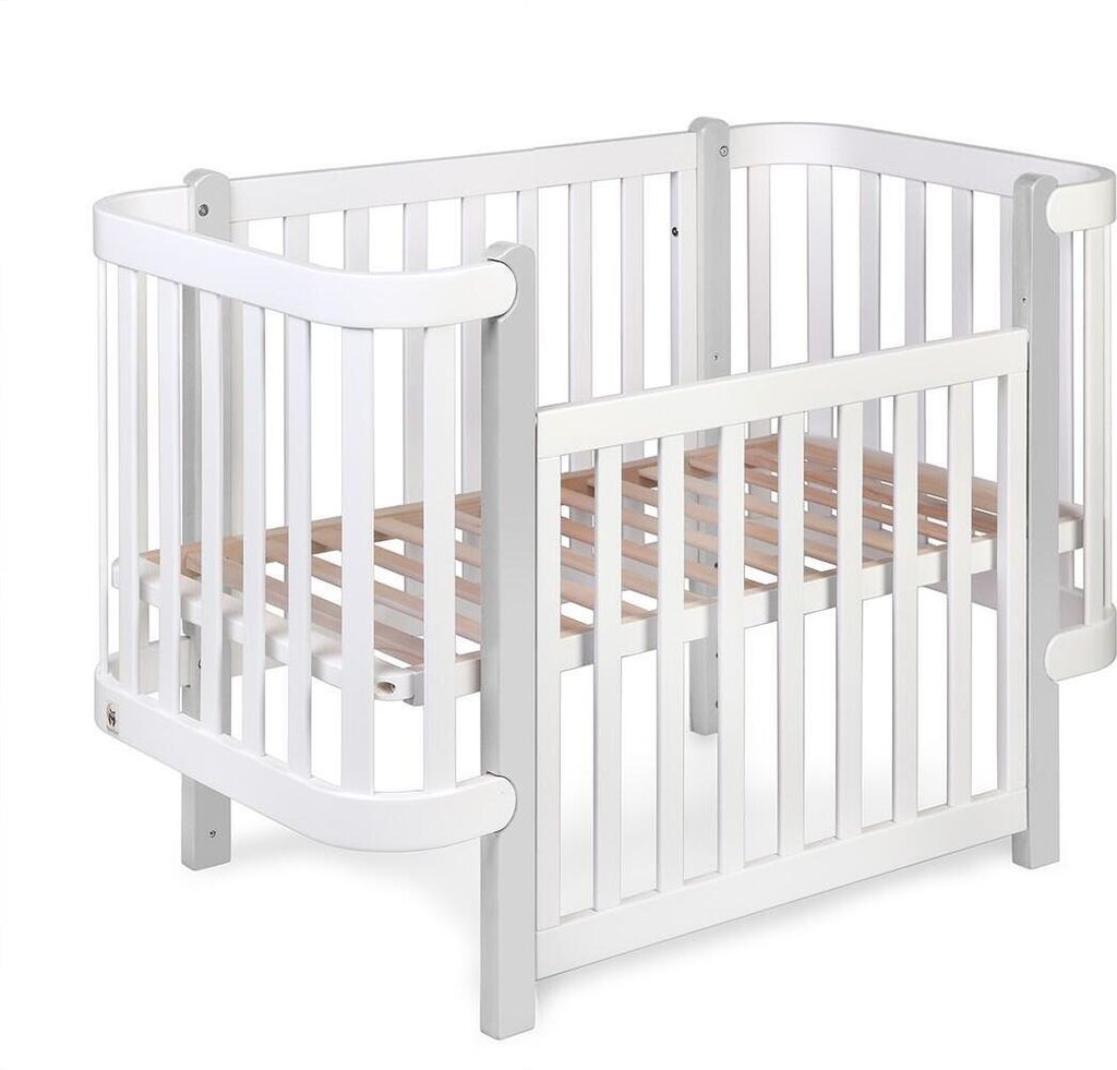 FURNLUX Babybett Etude Grau 60x120cm / Hauptfarbe: Weiß / Abmessungen: 67 x 89 x 125 cm