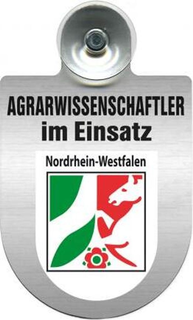 Einsatzschild mit Saugnapf - Agrarwissenschaftler im Einsatz - incl. Regionenwappen 393803 Color - Region Nordrhein-Westfalen