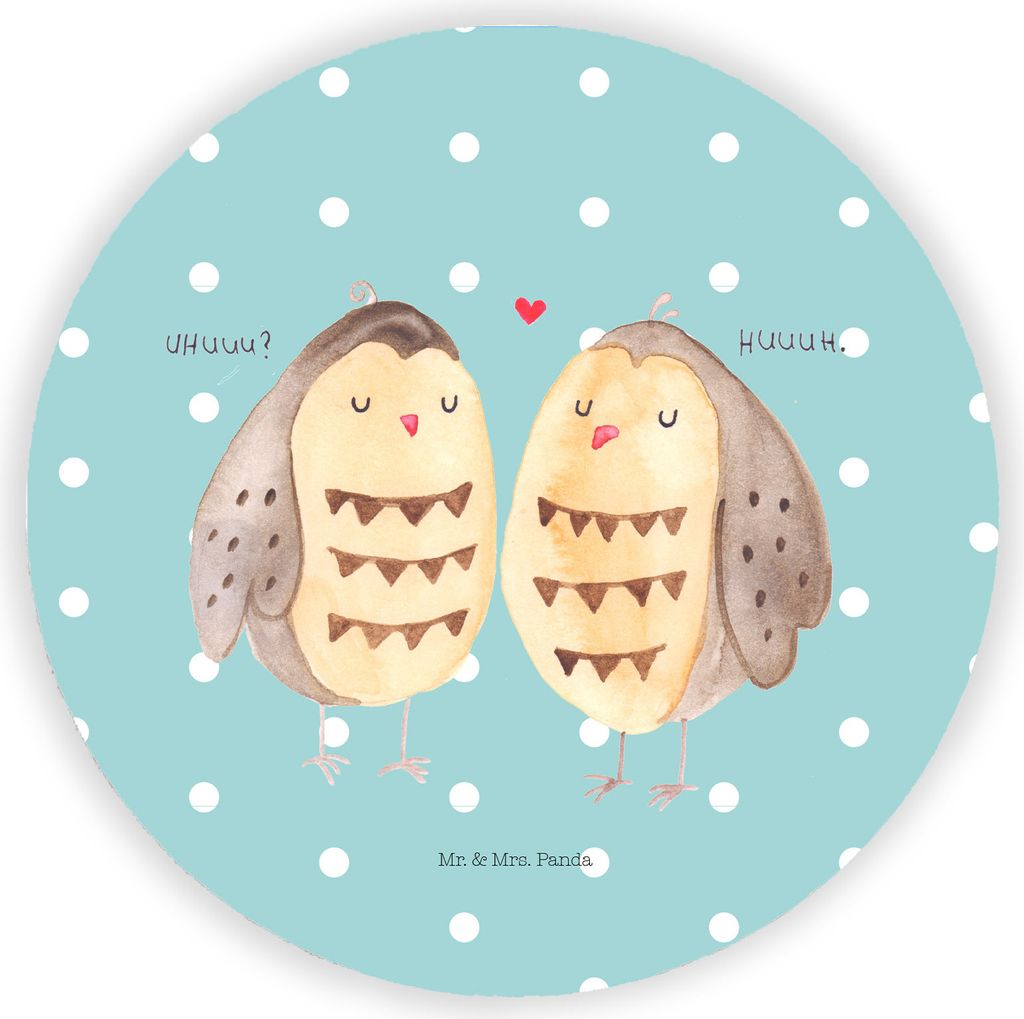 Mr. & Mrs. Panda magnet Eulen Liebe - Türkis Pastell - Geschenk, für kühlschrank, Owl, pinnwand, Eule, zettelhalter, Kühlschrankmagnet, fotos, ...