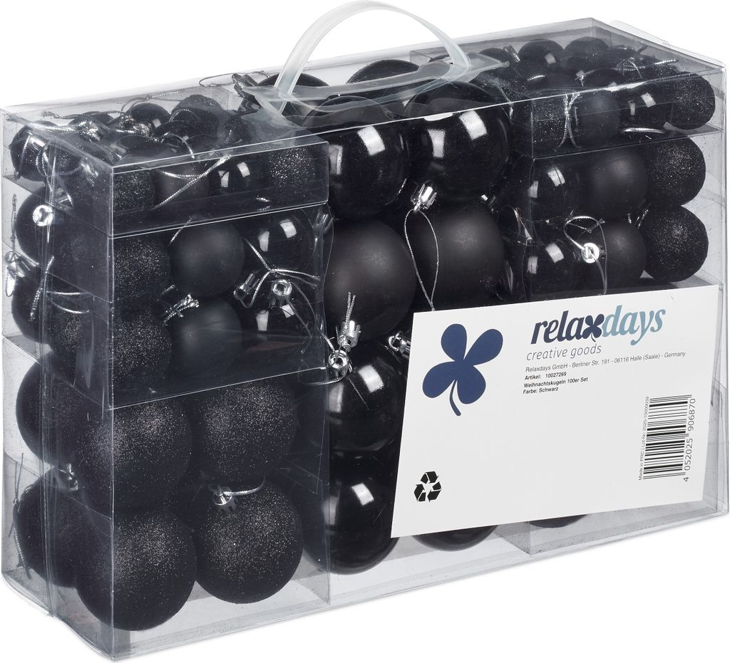 Boules de Noël Relaxdays, lot de 100, décoration de Noël, Image du produit 
