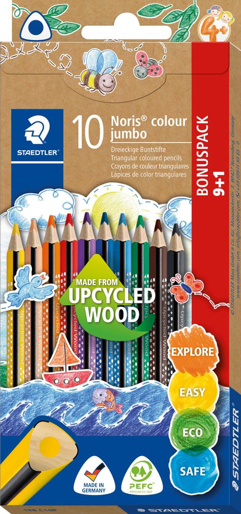 STAEDTLER Dreikant-Buntstift Noris colour jumbo 9+1 Etui