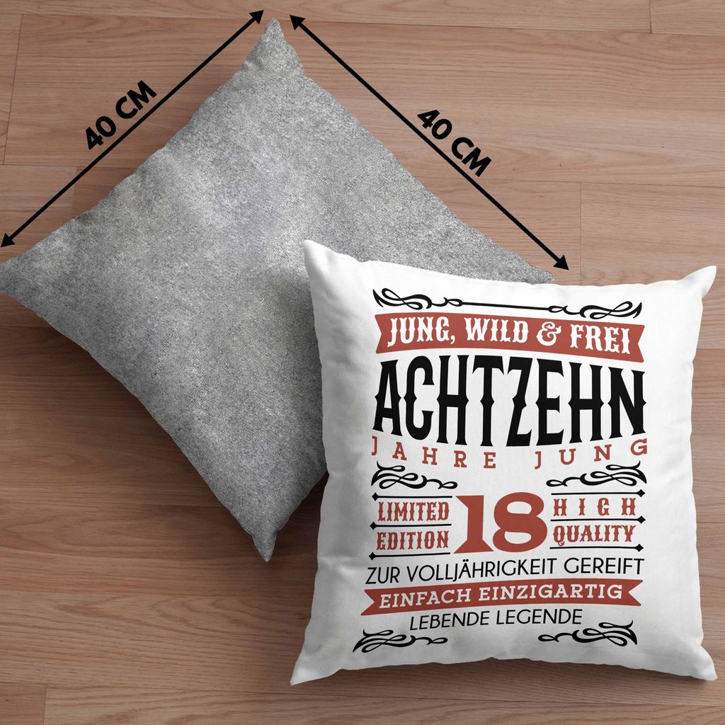Trendation - 18. Geburtstag Deko-Kissen mit Füllung 40x40 Produktbild 4