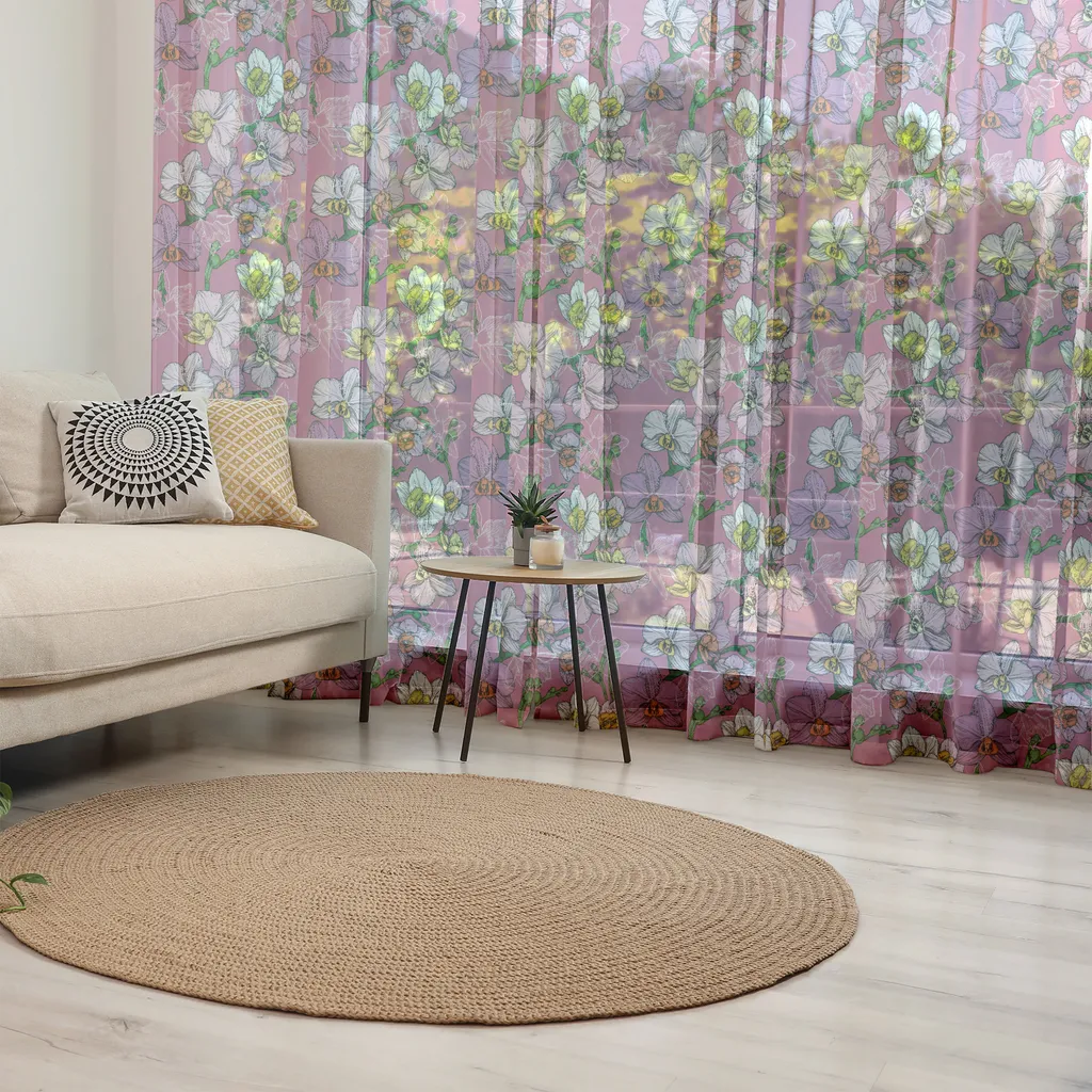 Grande Tenture Murale Décorative Motif Fleurs d'Orchidée pour Chambre