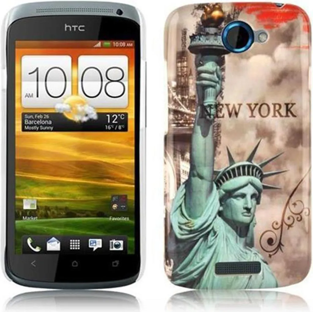 Cadorabo Custodia Rigida HTC One S - Cover Marrone Protettiva Elegante