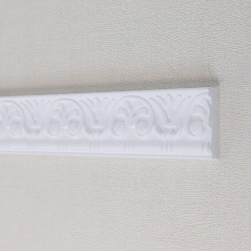 PROVISTON | Zierleiste Polystyrol | 9 x 46 x 2000 mm | Weiß | Wandleiste