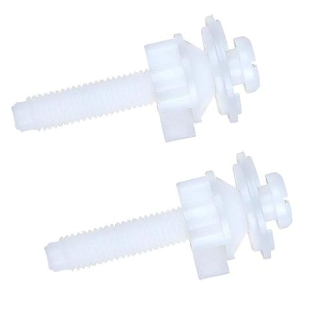 2 Stück Universal Toilettensitz Scharnierschrauben | M10 X 60 Mm, Kunststoff, Weiß