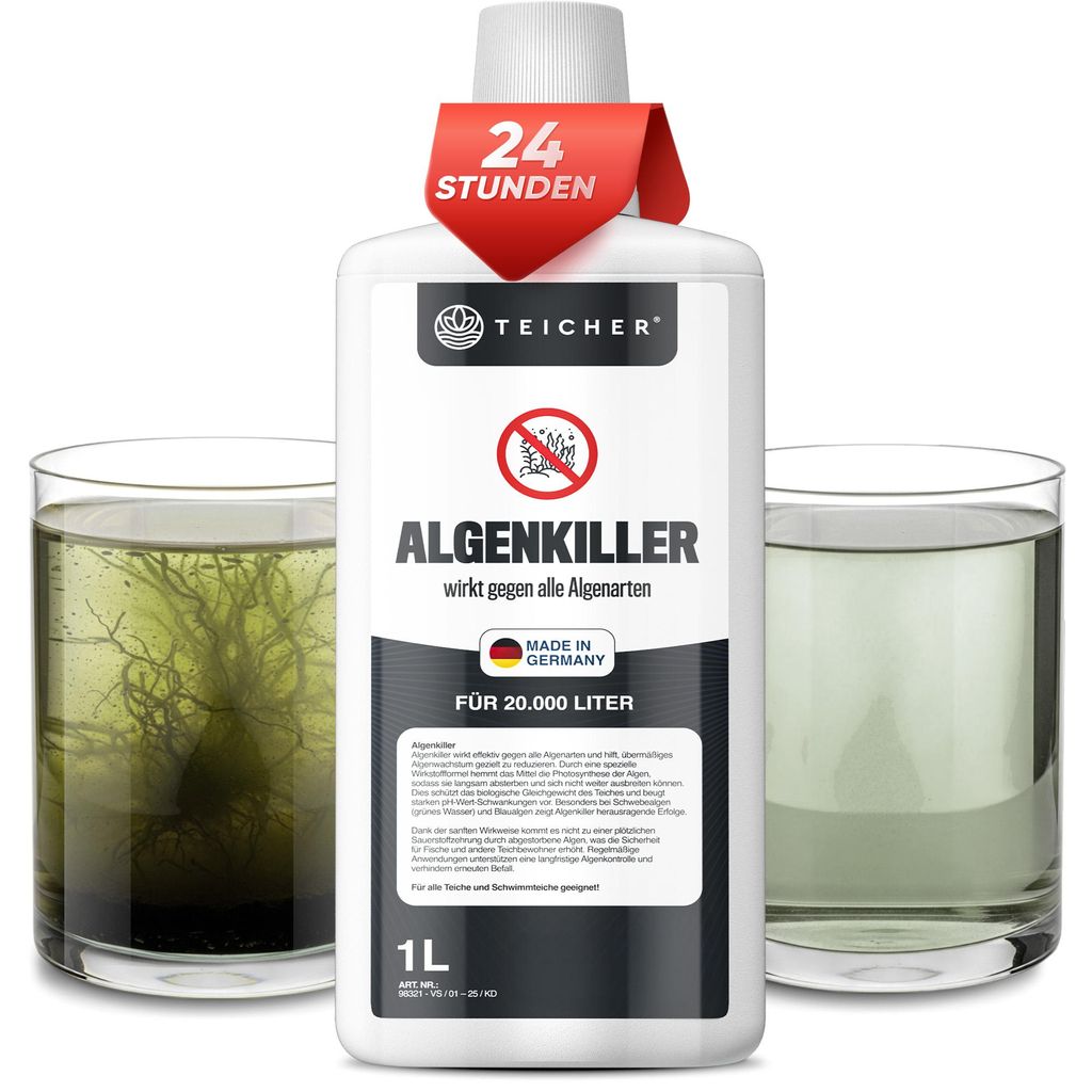 Teicher Algenvernichter – Gegen Schwebe- & Blaualgen im Teich, 1 L