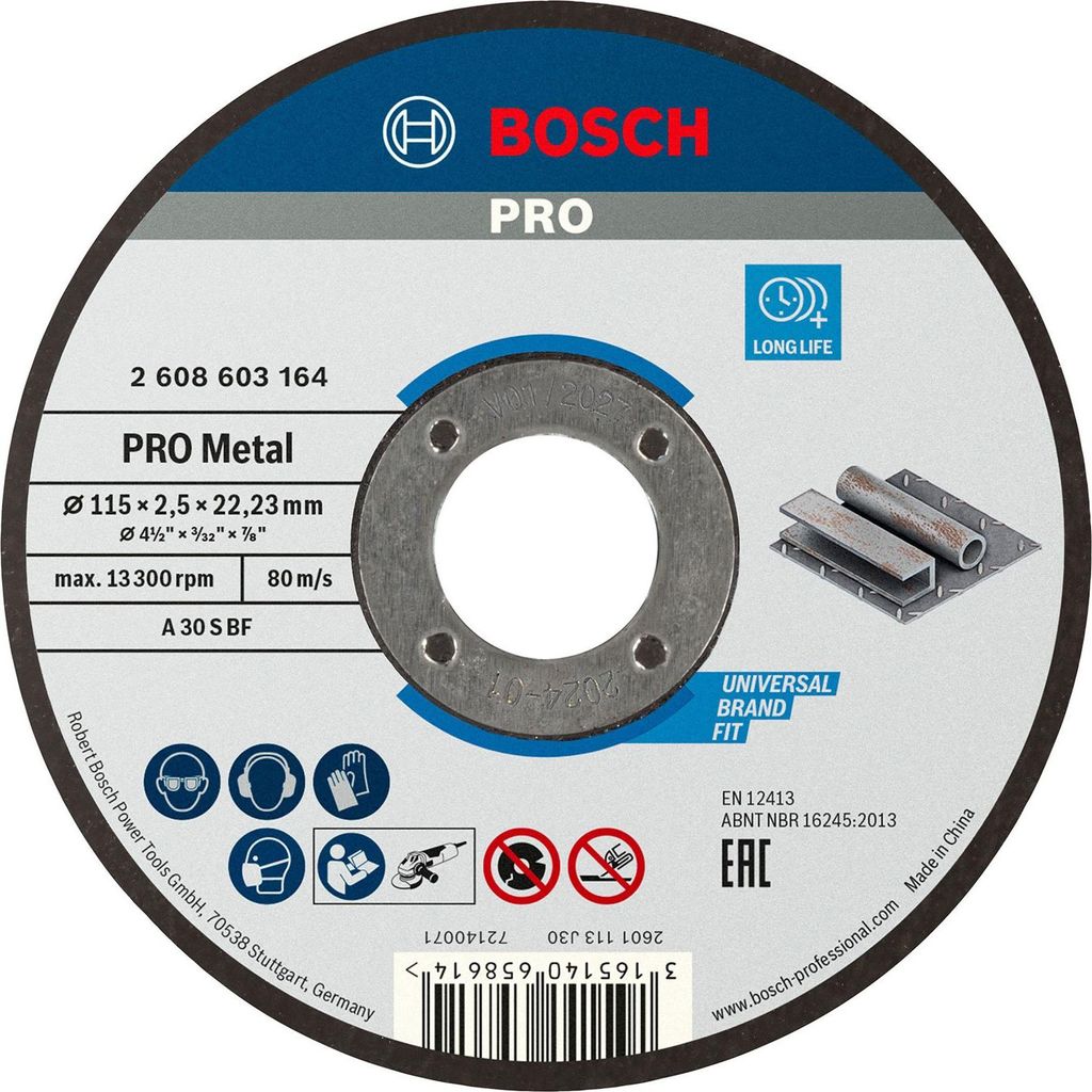 Bosch PRO Metal TS, 115 x 2,5 x 22,23 mm, Obrázek produktu 
