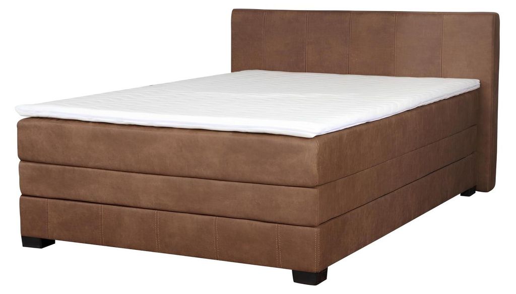 Bett Boxspring Braun Design Bett XXL Big Polster Doppel Betten Hotel Ehe Luxus