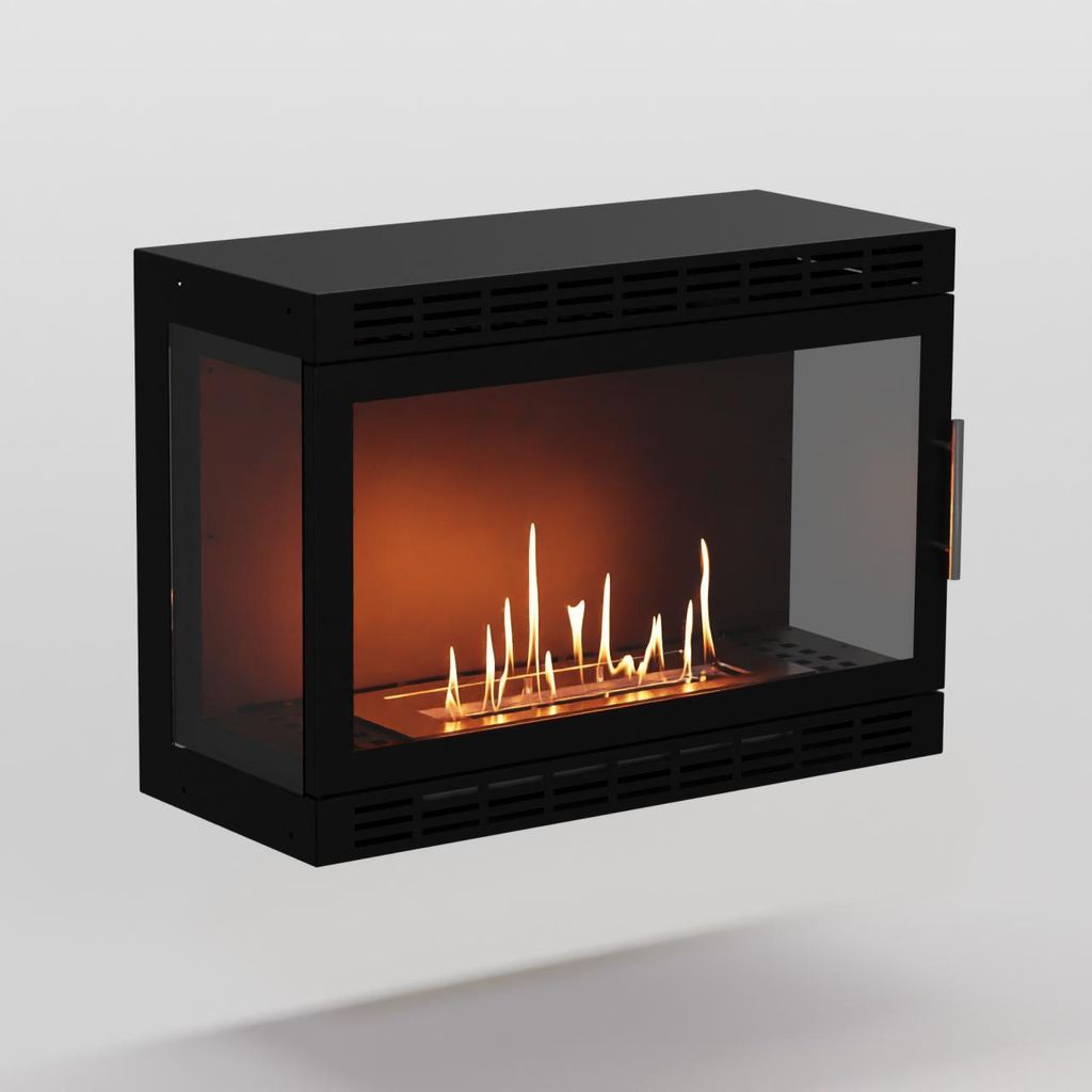 GLOW FIRE Ethanol Kamin Einsatz 'Vision Groß' | Ethanolkamineinsatz mit 3 Std. Brenndauer und 2 KW Heizleistung | BxHxT: 70x50,8x30 cm