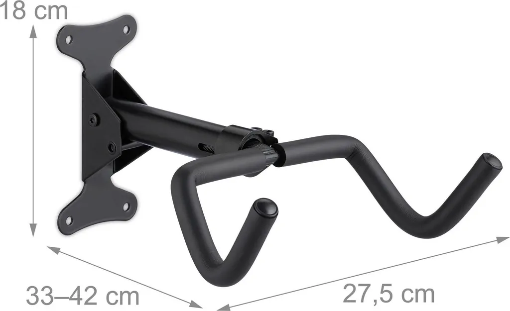 Support vélo mural pivotant à 180° - Structure pliable en acier noir - 4