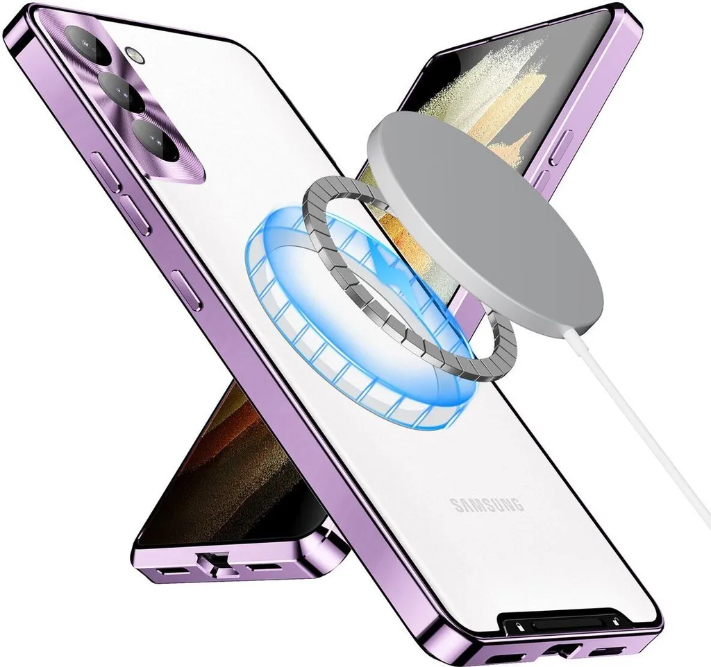 Custodia Samsung S21 5G Metallo Viola: Protezione Magnetica Premium
