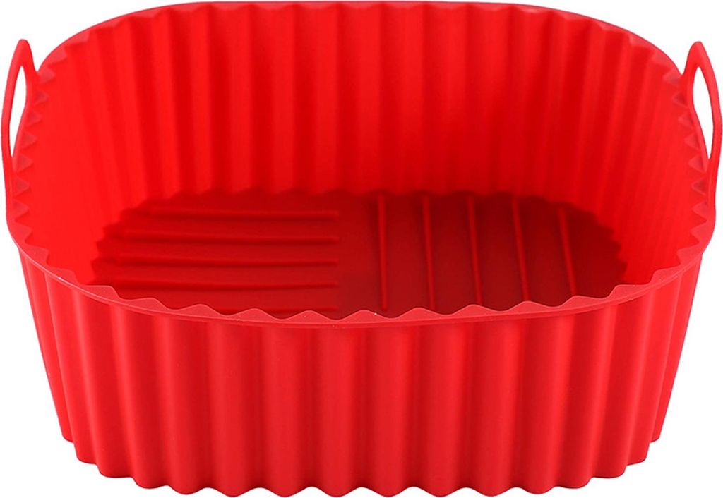 Silikon-Luftfritteusenkorb, wiederverwendbare Silikoneinlagen für die Luftfritteuse, BPA-freie Luftfritteusen-Kochpfanne, Ersatz für Pergamentpap...